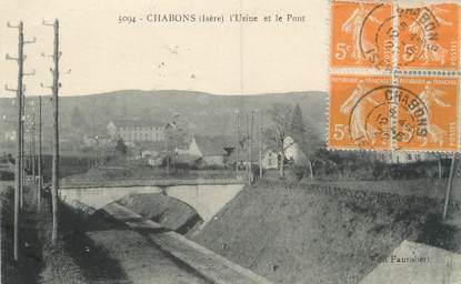 CPA FRANCE 38 " Chabons, L'usine et le pont"