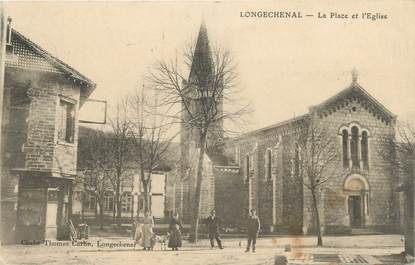 CPA FRANCE 38 "Longechenal, La Place et l'église"