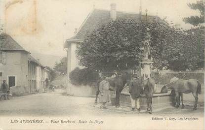 CPA FRANCE 38 " Les Avenières, Place Bacchuset, Route du Bugey"