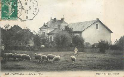 CPA FRANCE 38 "Les Avenières, La salle des fêtes" / CACHET AMBULANT