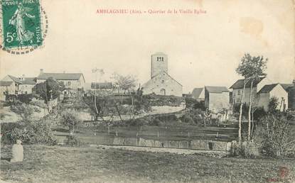CPA FRANCE 38 "Amblagnieu, Quartier de la vieille église"