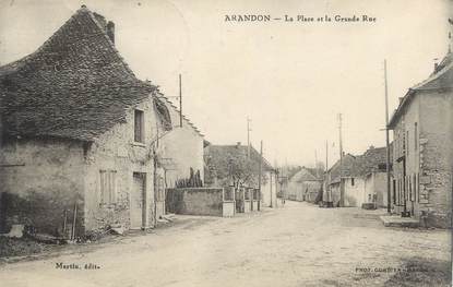 CPA FRANCE 38 "Arandon, La place et la grande rue" / CACHET PERLE