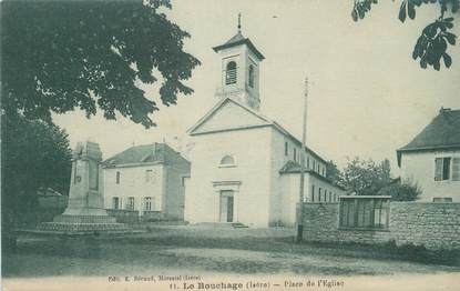 CPA FRANCE 38 "Le Bouchage, Place de l'église"