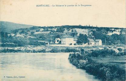 CPA FRANCE 38 "Montalieu, Le Rhône et le Quartier de la Dangereuse"