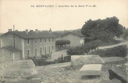CPA FRANCE 38 "Montalieu, Quartier de la gare"