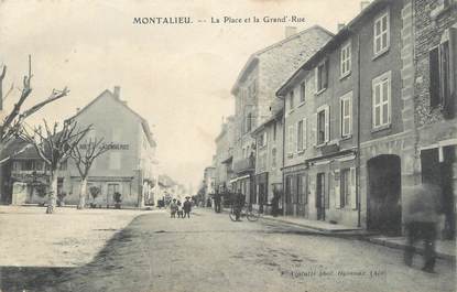 CPA FRANCE 38 "Montalieu, La Place et la Grande Rue"