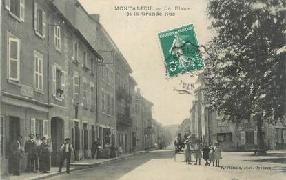 CPA FRANCE 38 "Montalieu, La Place et la Grande Rue"