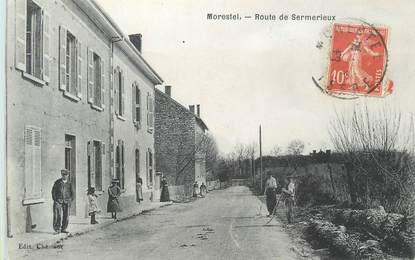 CPA FRANCE 38 " Morestel, Route de Sermerieux"