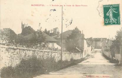 CPA FRANCE 38 " Morestel, L'arrivée par la Route de St Victor"