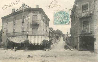 CPA FRANCE 38 " Morestel, La place "