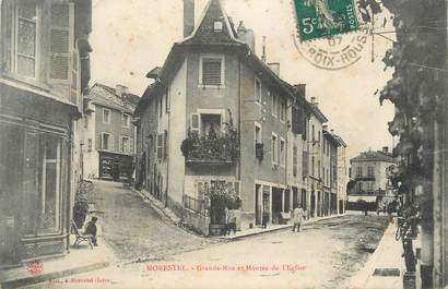 CPA FRANCE 38 " Morestel, Grande Rue et Montée de l'Eglise"
