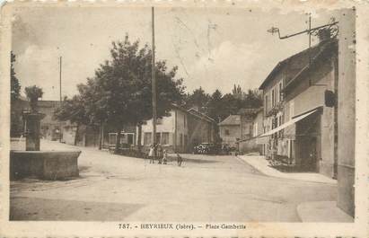 CPA FRANCE 38 " Heyrieux, Place Gambetta"