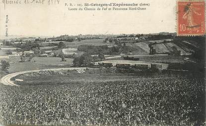 CPA FRANCE 38 " St Georges d'Espéranche, Lacets du chemin de fer et panorama"