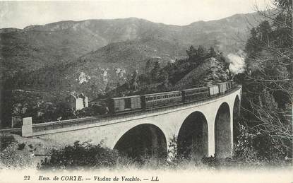 / CPA FRANCE 20 "Environs de Corte, viaduc de Vecchio" / TRAIN