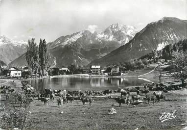 CPSM FRANCE 73 " Le Praz de St Bon, Les troupeaux au bord du lac"