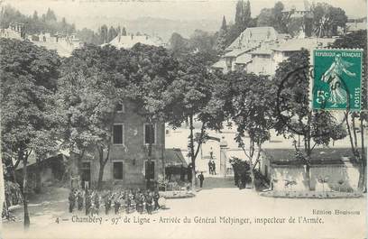 CPA FRANCE 73 " Chambéry, 97ème de ligne, arrivée du Général Metzinger"