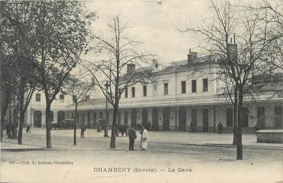 CPA FRANCE 73 " Chambéry, La gare" / CACHET PERLE