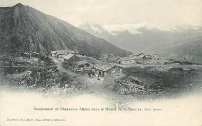 CPA FRANCE 73 " Campement de Chasseurs Alpins dans le massif de la Vanoise" / CHASSEURS ALPINS/ ALPINISME