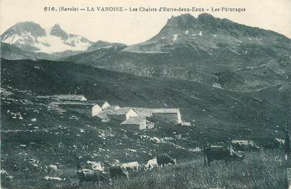 CPA FRANCE 73 "La Vanoise, Les pâturages et les chalets d'Entre deux Eaux" / ALPINISME