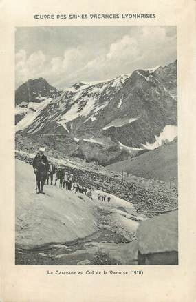 CPA FRANCE 73 " La caravane au Col de la Vanoise" / ALPINISME