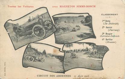 / CPA FRANCE 08 "Circuit des Ardennes 13 août 1906" / AUTOMOBILE