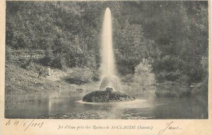 CPA FRANCE 73 "St Claude, Le jet d'eau près des ruines"