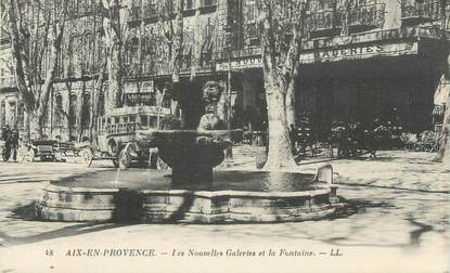 CPA FRANCE 13 " Aix en Provence, Les Nouvelles Galeries et la fontaine"