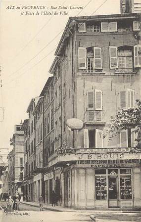 CPA FRANCE 13 " Aix en Provence, Rue St Laurent et Place de l'Hôtel de Ville"