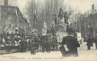 CPA FRANCE 13 " Aix en Provence, Le Corso, Char de la Reine du Désert" / VIGNETTE / CARNAVAL