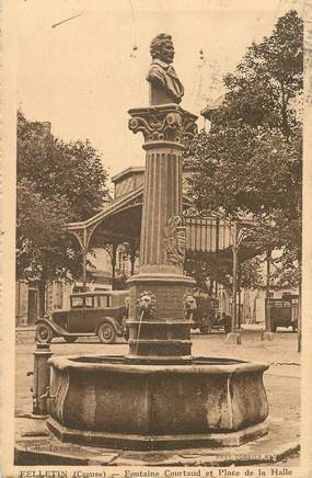 CPA FRANCE 23 "Felletin, Fontaine Courtaud et place de la halle"