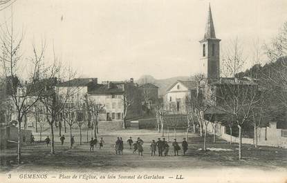 CPA FRANCE 13 " Géménos, Place de l'église et le Sommet de Garlaban"