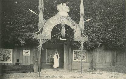 / CPA FRANCE 89 "Auxerre, exposition Nationale, village nègre"