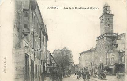 CPA FRANCE 13 " Lambesc, Place de la République et Horloge"