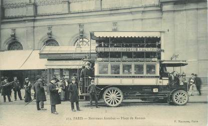 CPA FRANCE 75006 "Paris, Nouvel autobus, Place de Rennes"