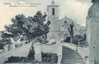 CPA FRANCE 13 " Orgon, L'église et le Monument aux Morts"