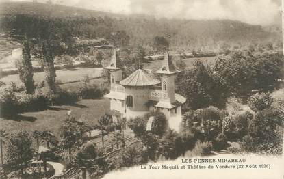 CPA FRANCE 13 " Les Pennes Mirabeau, La Tour Maguit et le Théâtre de Verdure"