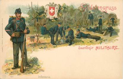 CPA SUISSE / GRUSS "Soldat / Artillerie" / MILITAIRE