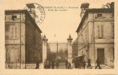 CPA FRANCE 13 " St Chamas, La poudrerie, sortie des ouvriers"