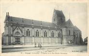 14 Calvado / CPA FRANCE 14 "Isigny, l'église et la rue Emile Demagny"