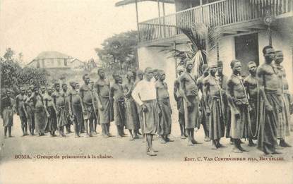 CPA CONGO BELGE "Boma, groupe de prisonniers à la chaine"
