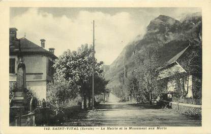 CPA FRANCE 73 " St Vital, La Mairie et le monument aux morts""