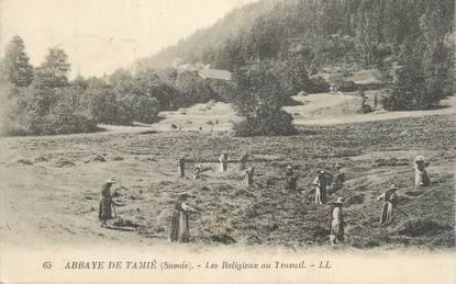 CPA FRANCE 73 " Tamié, L' Abbaye , les religieux au travail"