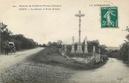 / CPA FRANCE 14 "Clécy, le calvaire et route de Caen"