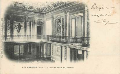 CPA FRANCE 73 " Les Marches, Grande salle du château"