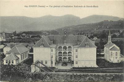 CPA FRANCE 73 " Cognin, Vue générale et Institution Nationale de Sourds Muets"