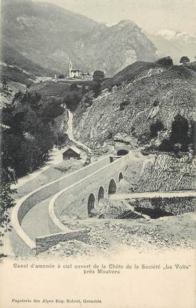 CPA FRANCE 73 "Près de Moutiers, Le canal d'amenée à ciel ouvert de la chûte de la Sté La Volta"