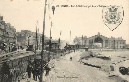 CPA FRANCE 44 "Nantes, Quai de Richebourg et Gare d'Orléans"