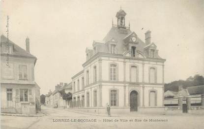 CPA FRANCE 77 " Lorrez Le Boccage, Hôtel de Ville et Rue de Montereau"