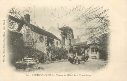 CPA FRANCE 77 " Montigny sur Loing, Terrasse de l'Hôtel de la Vanne Rouge"