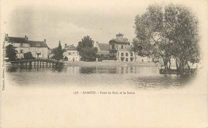 CPA FRANCE 77 " Samois, Pont de Bois et la Seine"